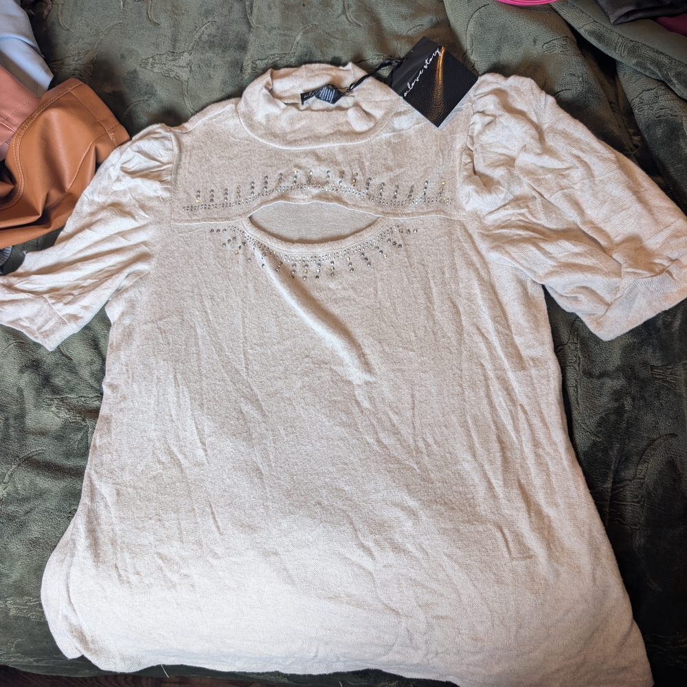 Elegant Cream Women's Top a Love Story